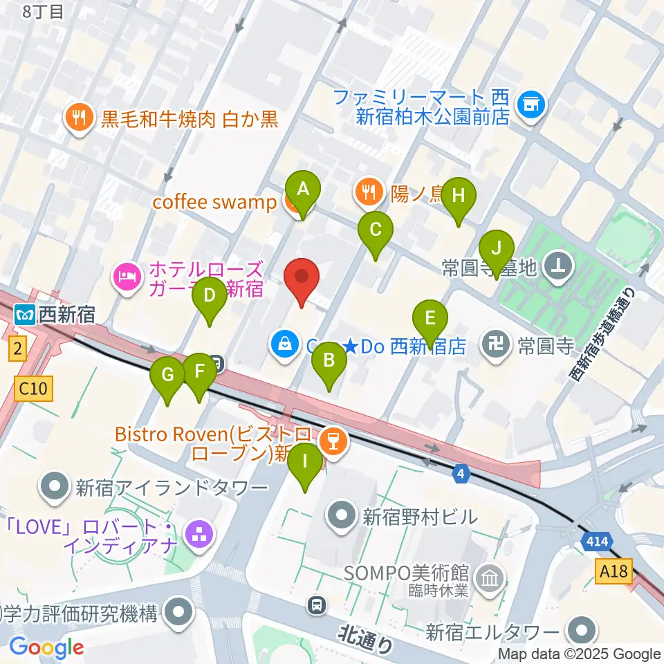 関交協ハーモニックホール周辺のカフェ一覧地図