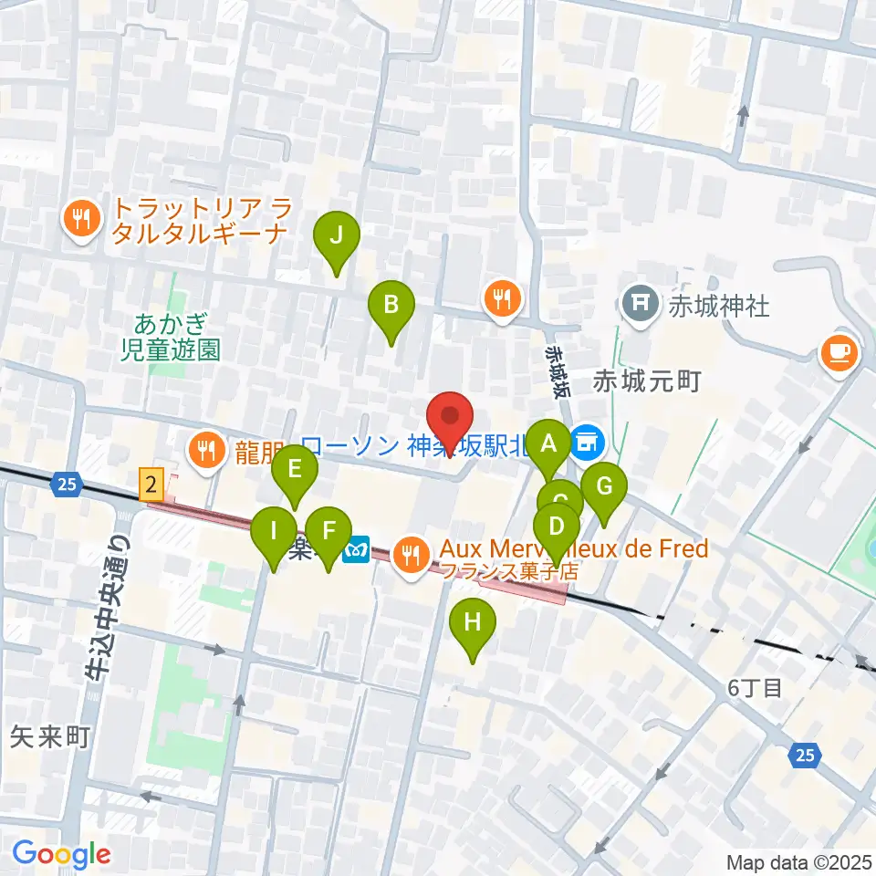 神楽坂セッションハウス周辺のカフェ一覧地図
