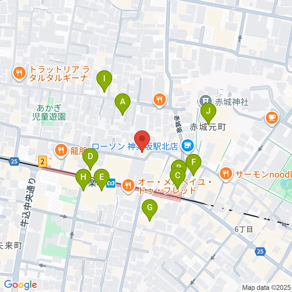 神楽坂セッションハウス周辺のカフェ一覧地図