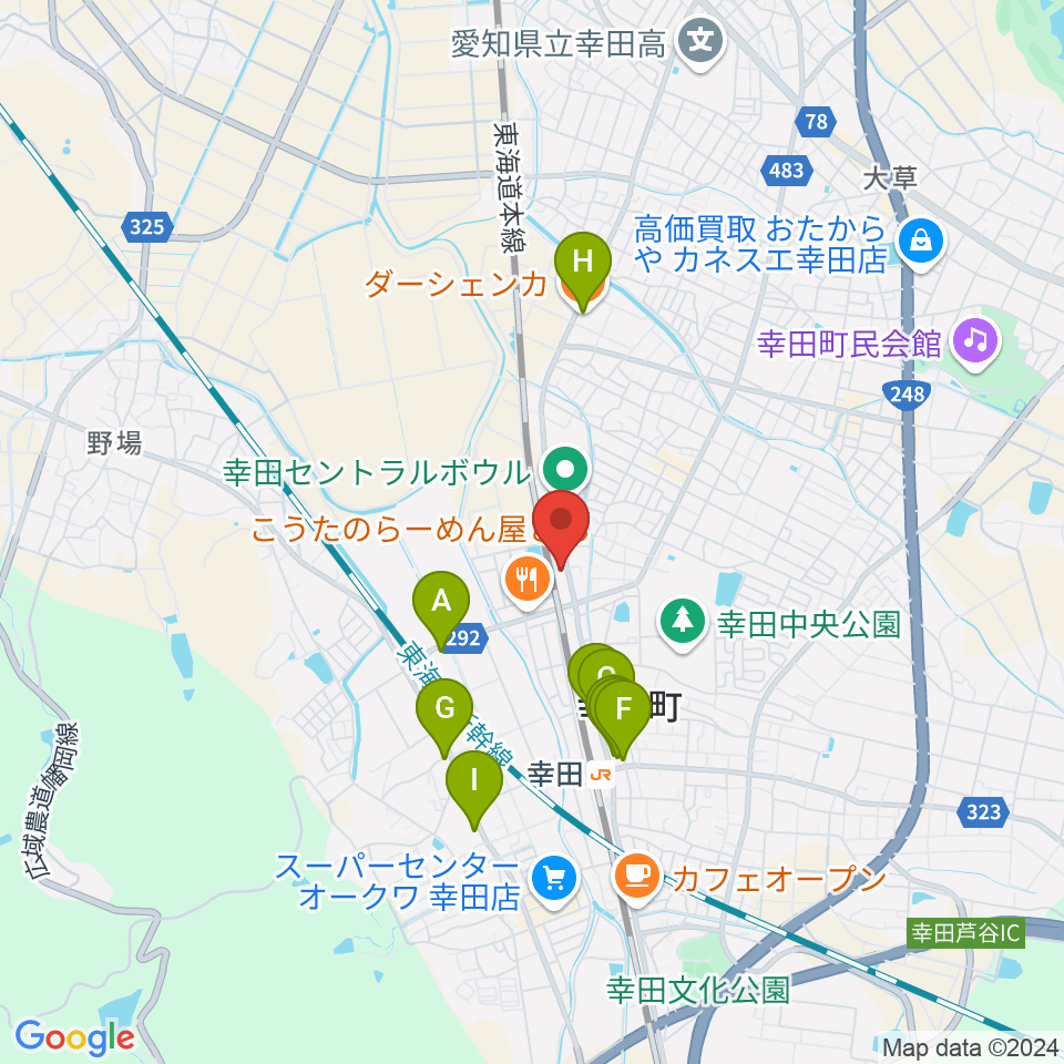 ヴァリアス ルシアリー周辺のカフェ一覧地図