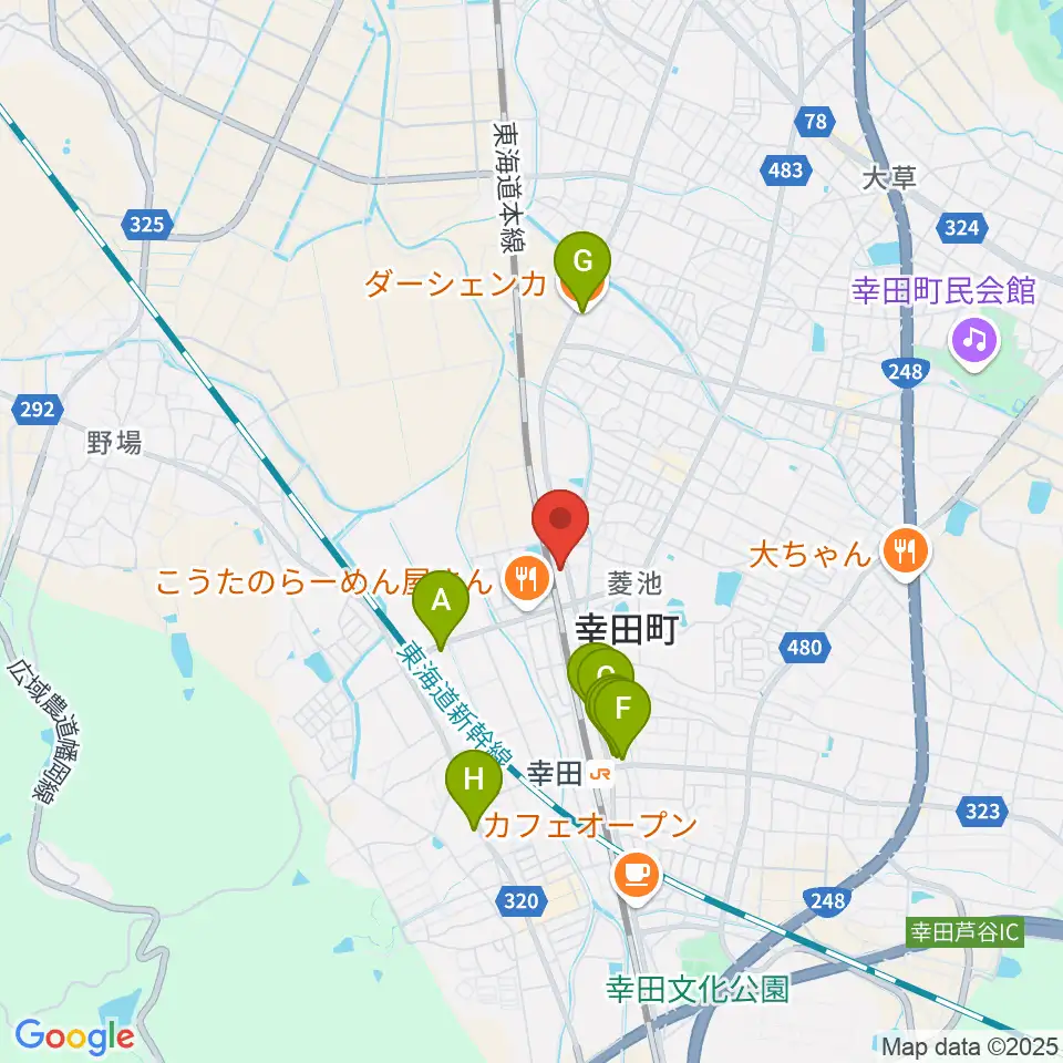 ヴァリアス ルシアリー周辺のカフェ一覧地図