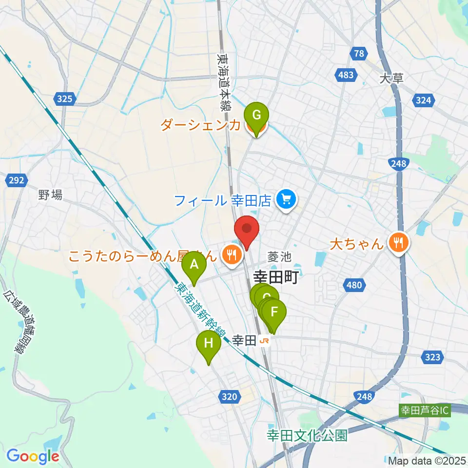 ヴァリアス ルシアリー周辺のカフェ一覧地図