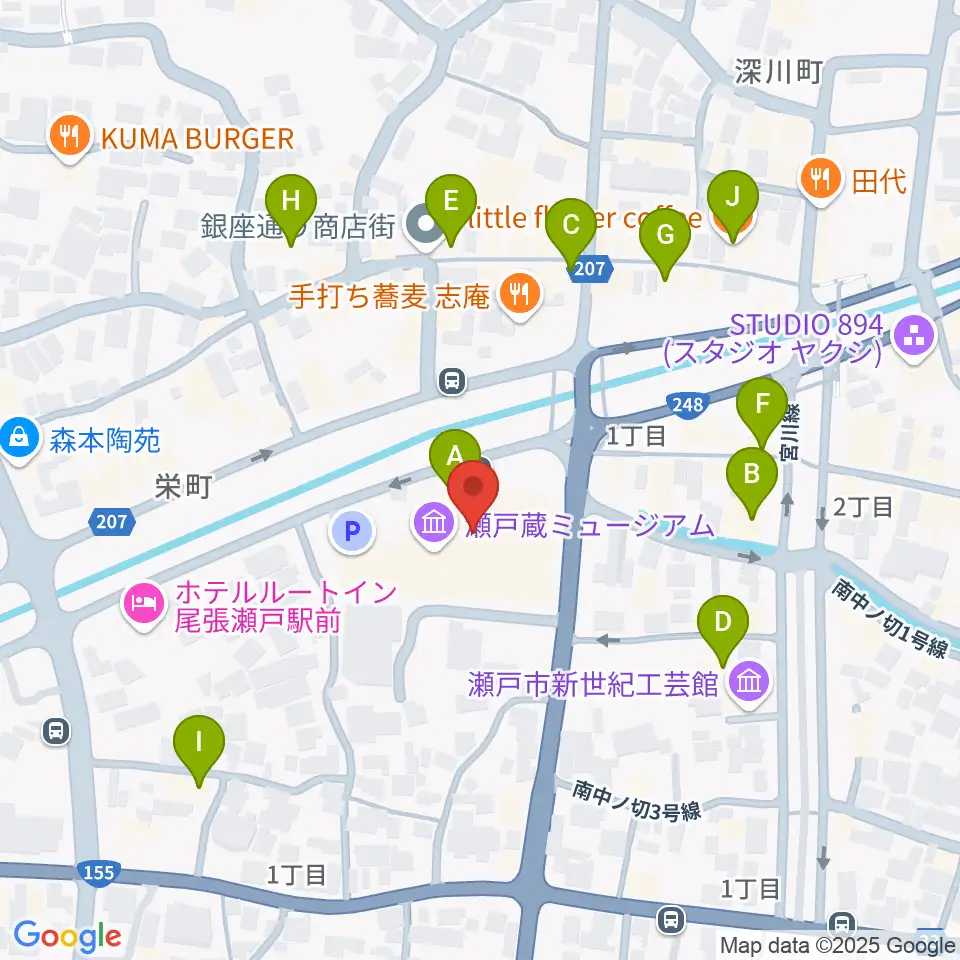 瀬戸蔵周辺のカフェ一覧地図