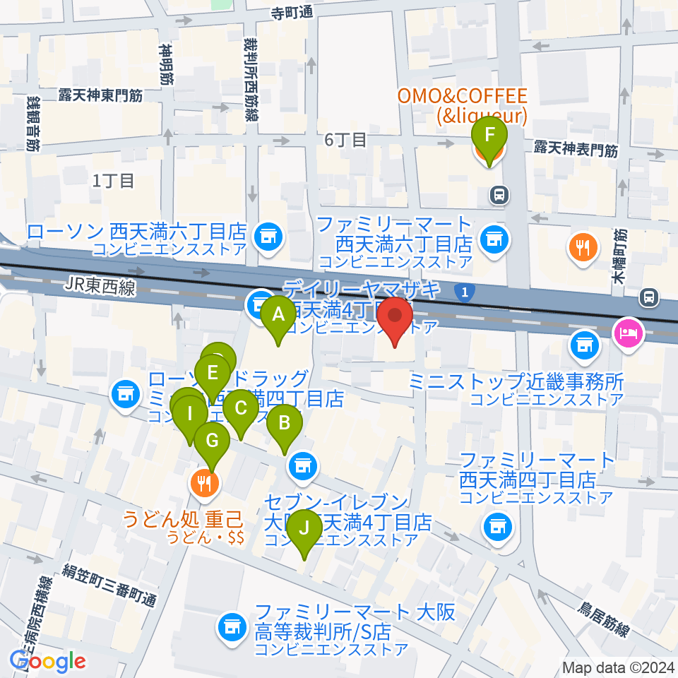 ソープオペラクラシックス梅田周辺のカフェ一覧地図