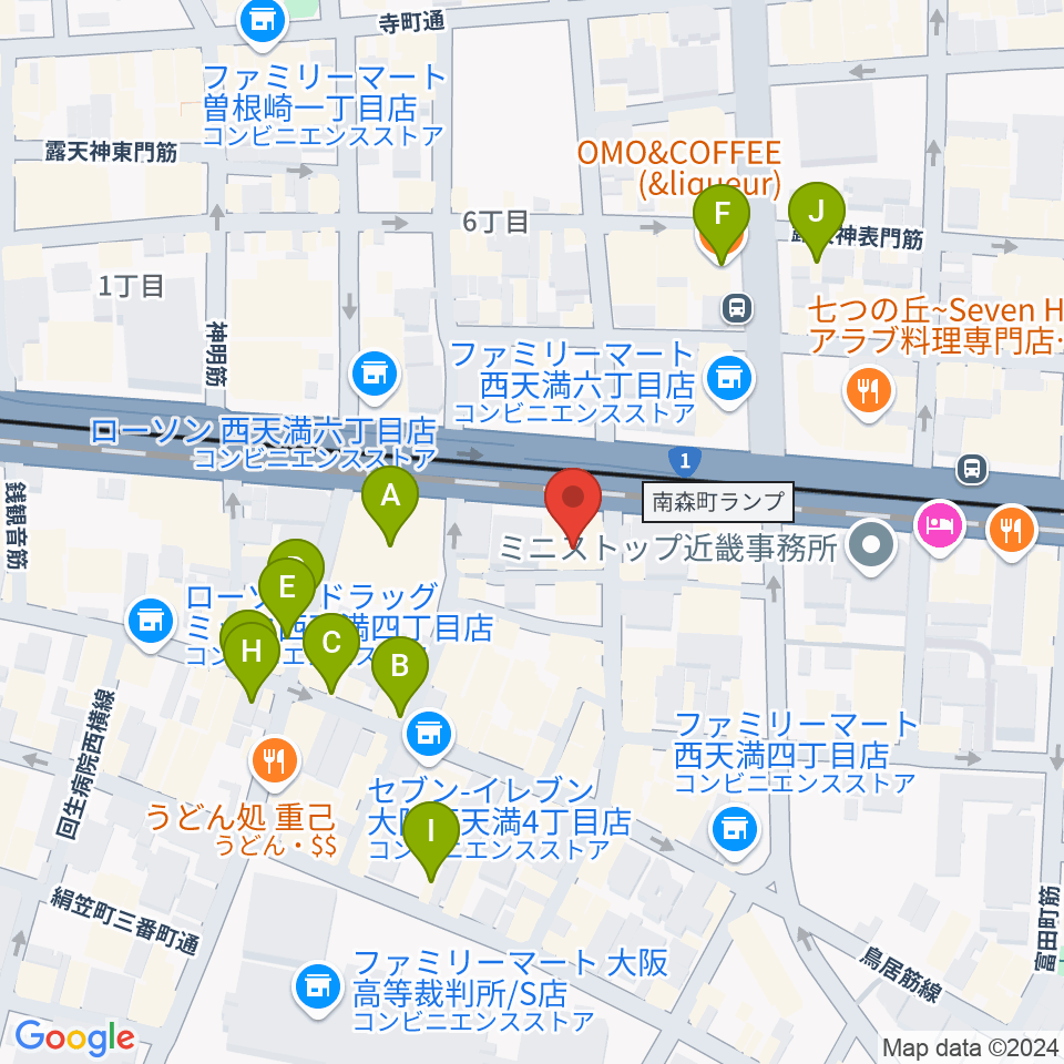 ソープオペラクラシックス梅田周辺のカフェ一覧地図