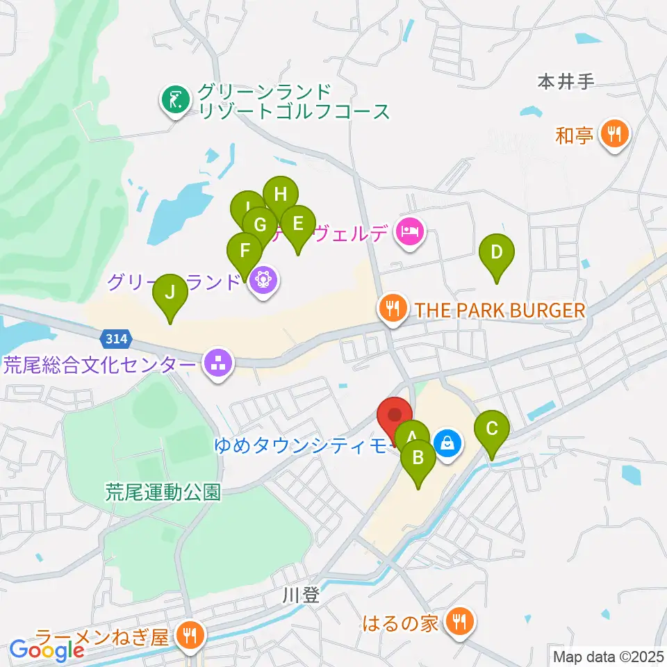 大谷楽器店 荒尾教室周辺のカフェ一覧地図