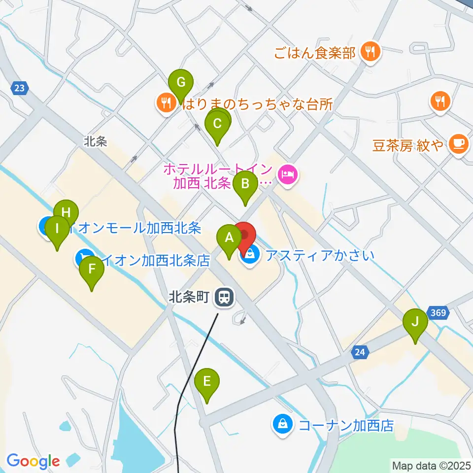 ねひめホール（加西市地域交流センター）周辺のカフェ一覧地図