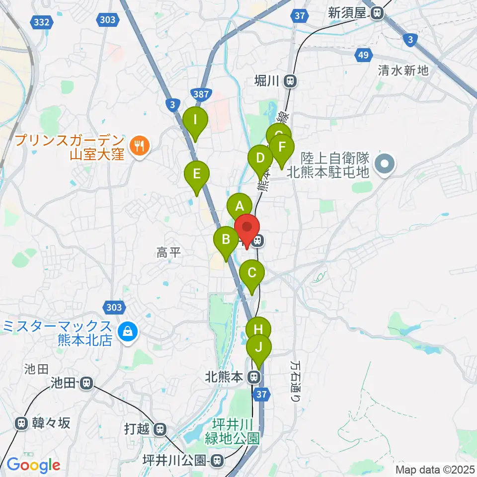 大谷楽器 清水教室周辺のカフェ一覧地図