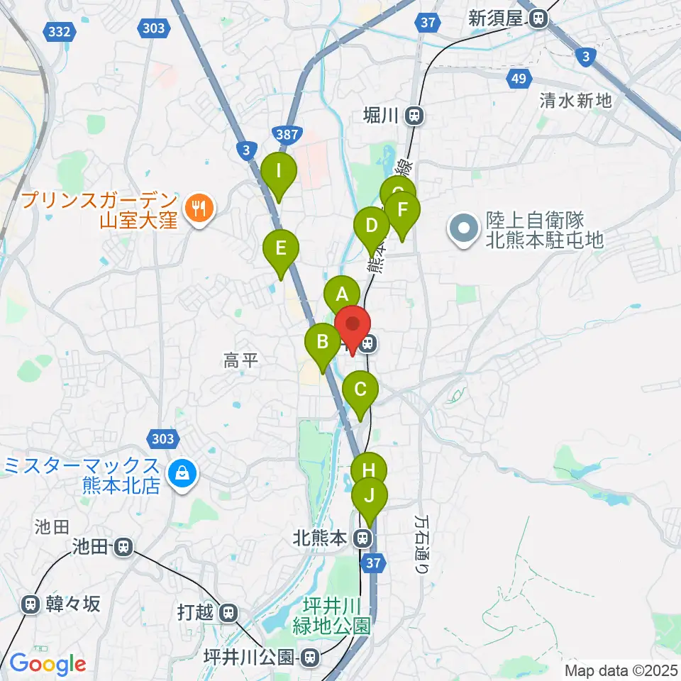 大谷楽器 清水教室周辺のカフェ一覧地図