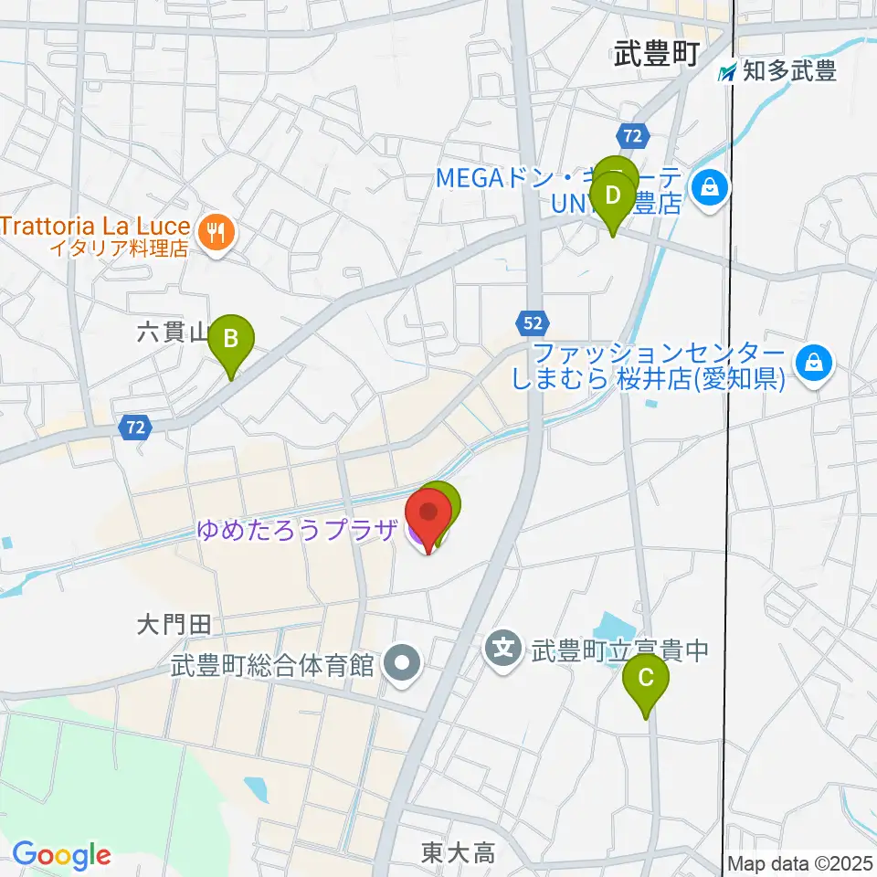 ゆめたろうプラザ 武豊町民会館周辺のカフェ一覧地図
