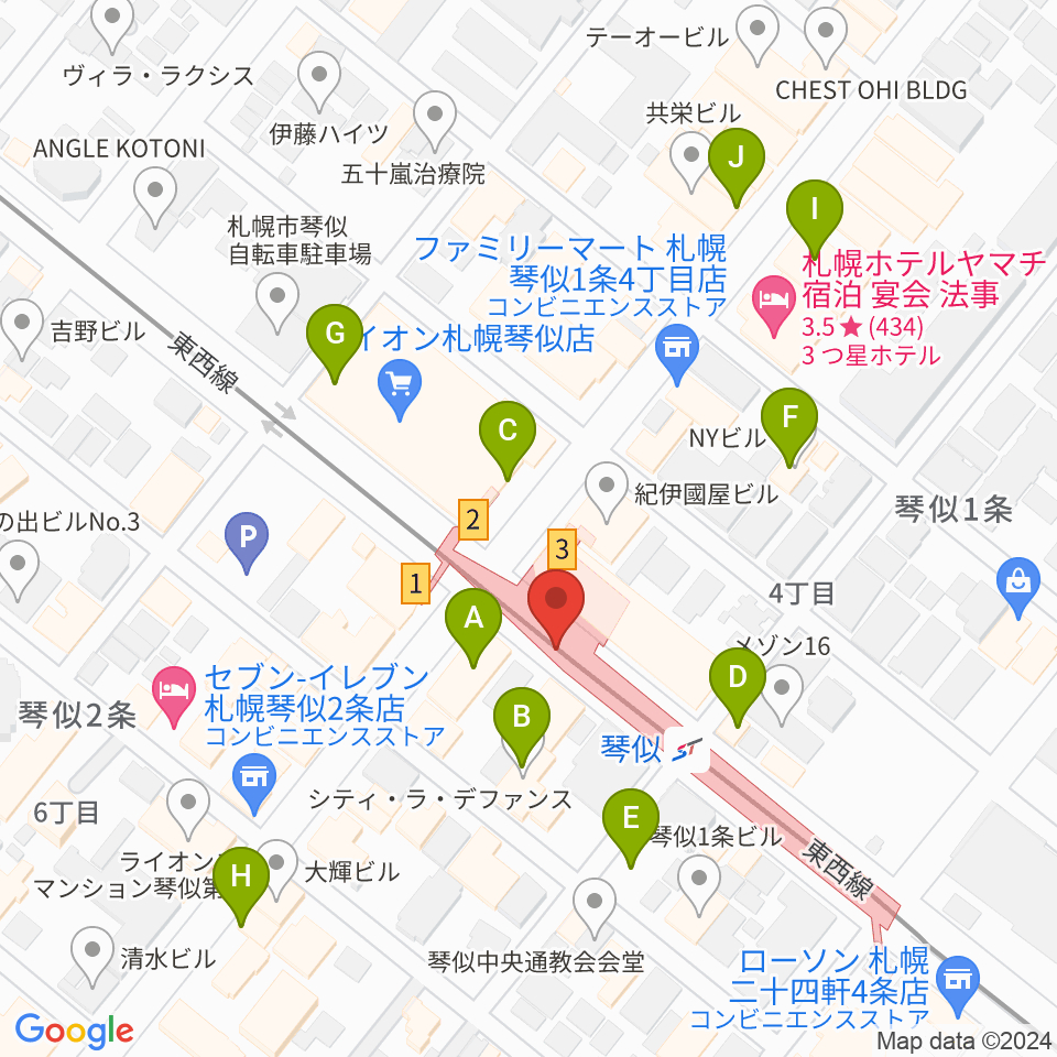 ターミナルプラザことにパトス周辺のカフェ一覧地図