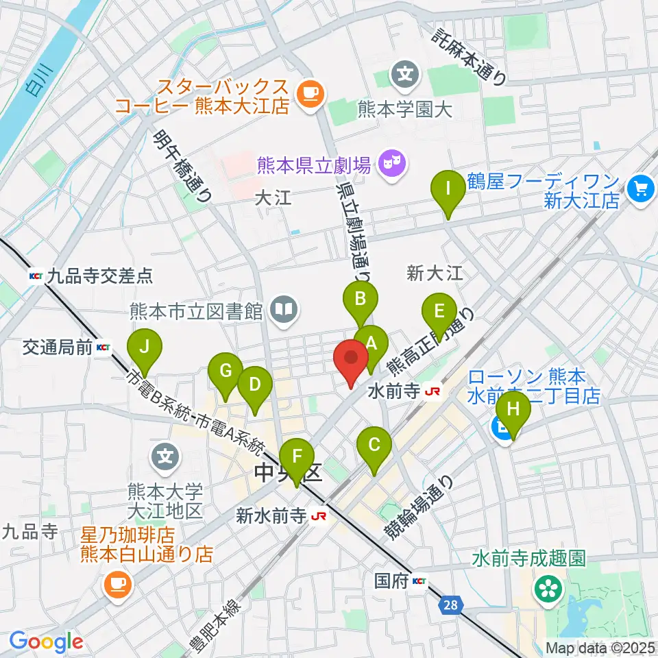 大谷楽器 大江教室周辺のカフェ一覧地図