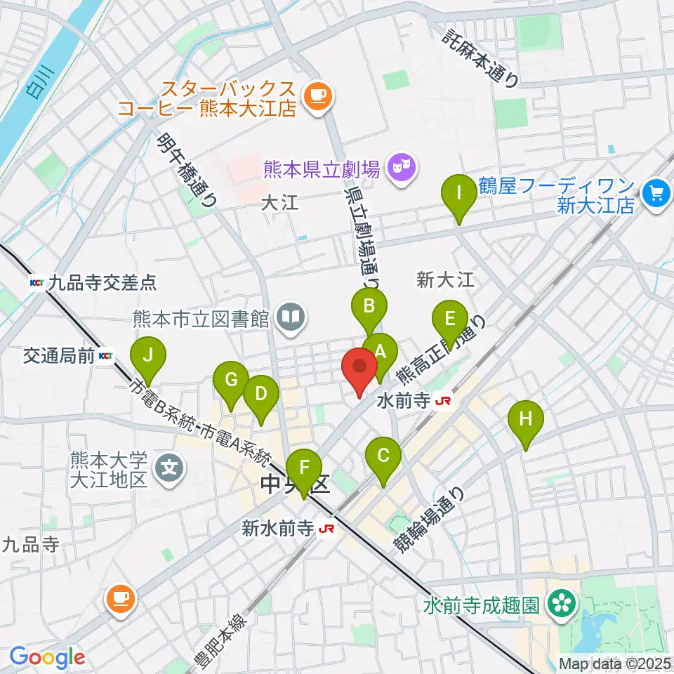 大谷楽器 大江教室周辺のカフェ一覧地図