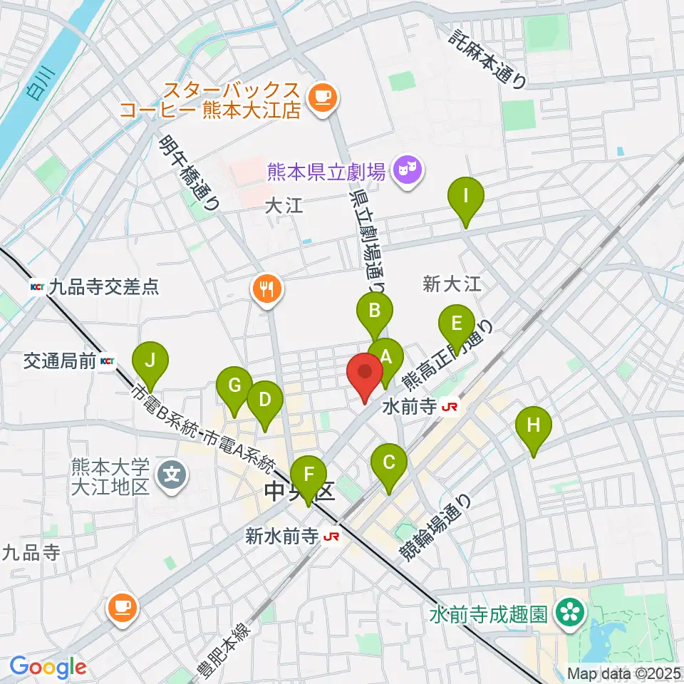 大谷楽器 大江教室周辺のカフェ一覧地図