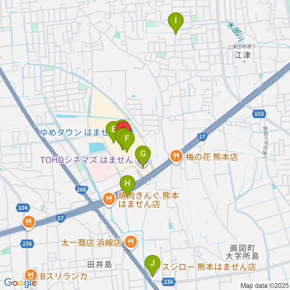 大谷楽器 はません教室周辺のカフェ一覧地図