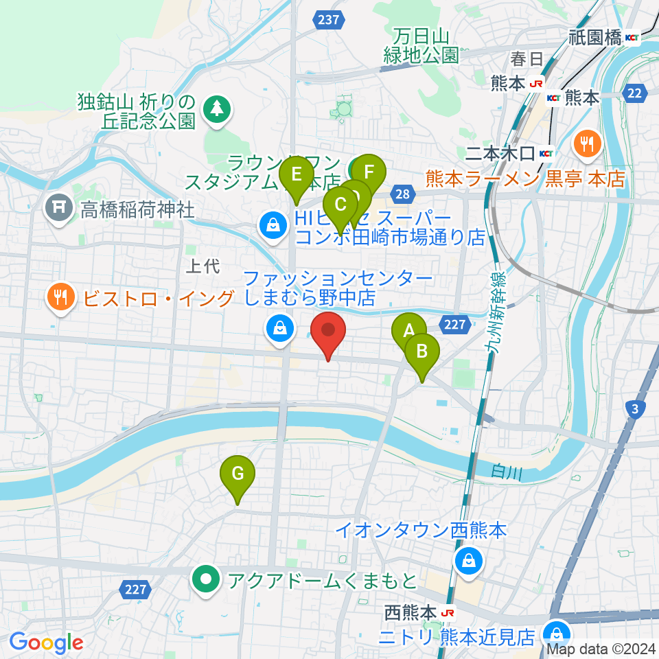 大谷楽器 新土河原教室周辺のカフェ一覧地図