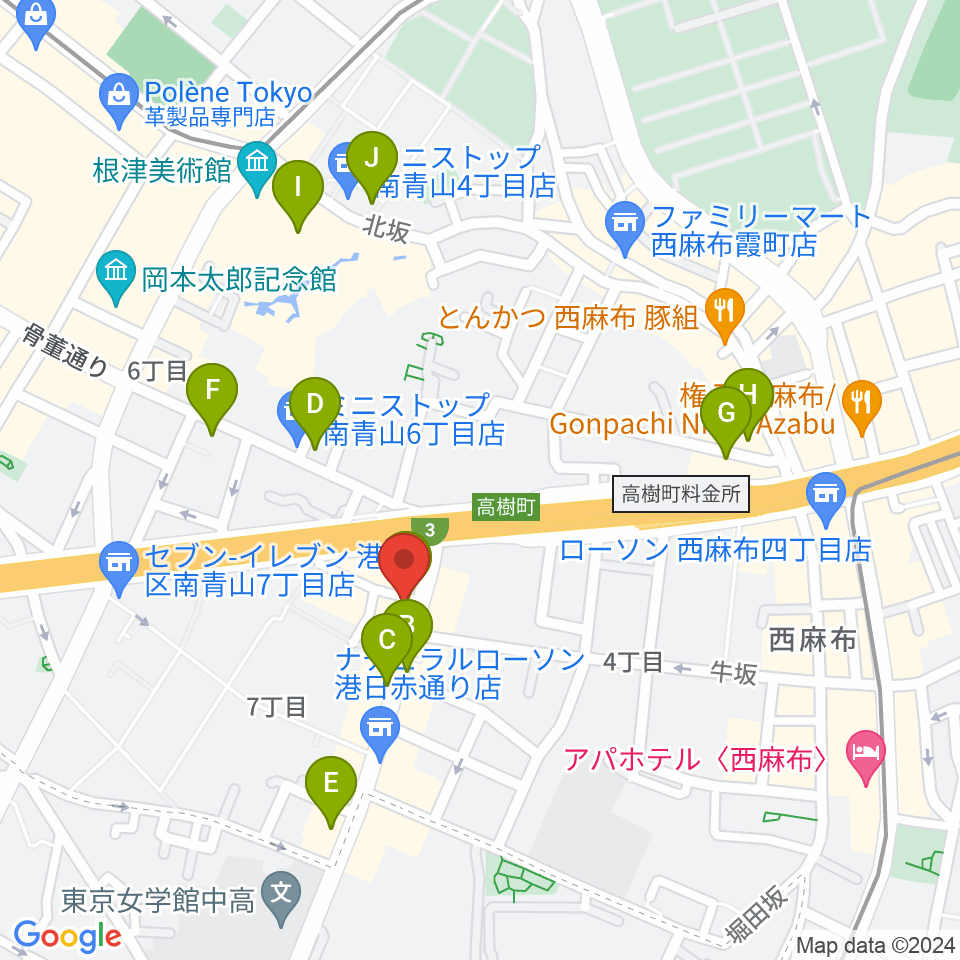 ギガバー東京周辺のカフェ一覧地図