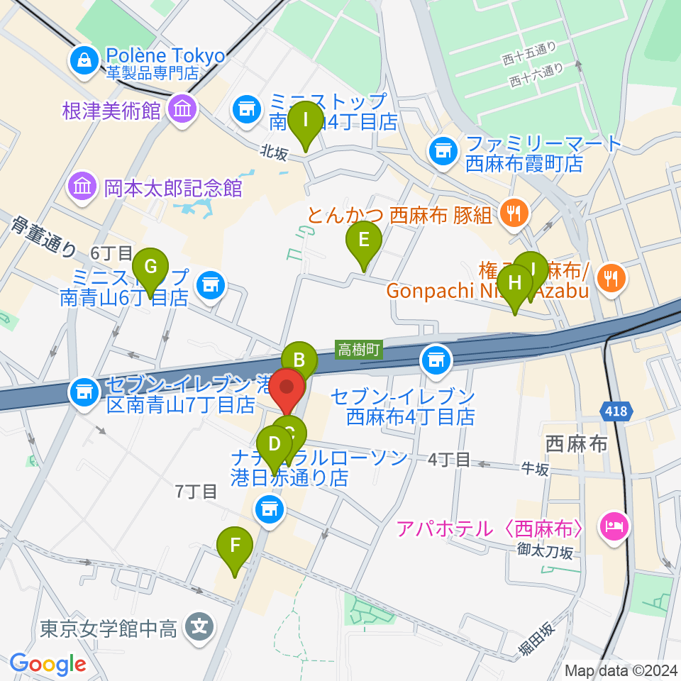 ギガバー東京周辺のカフェ一覧地図