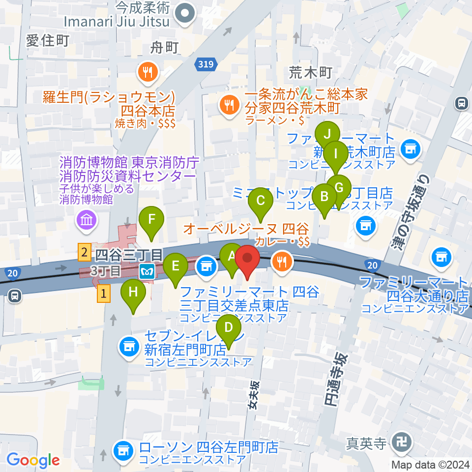 四谷ロータス周辺のカフェ一覧地図