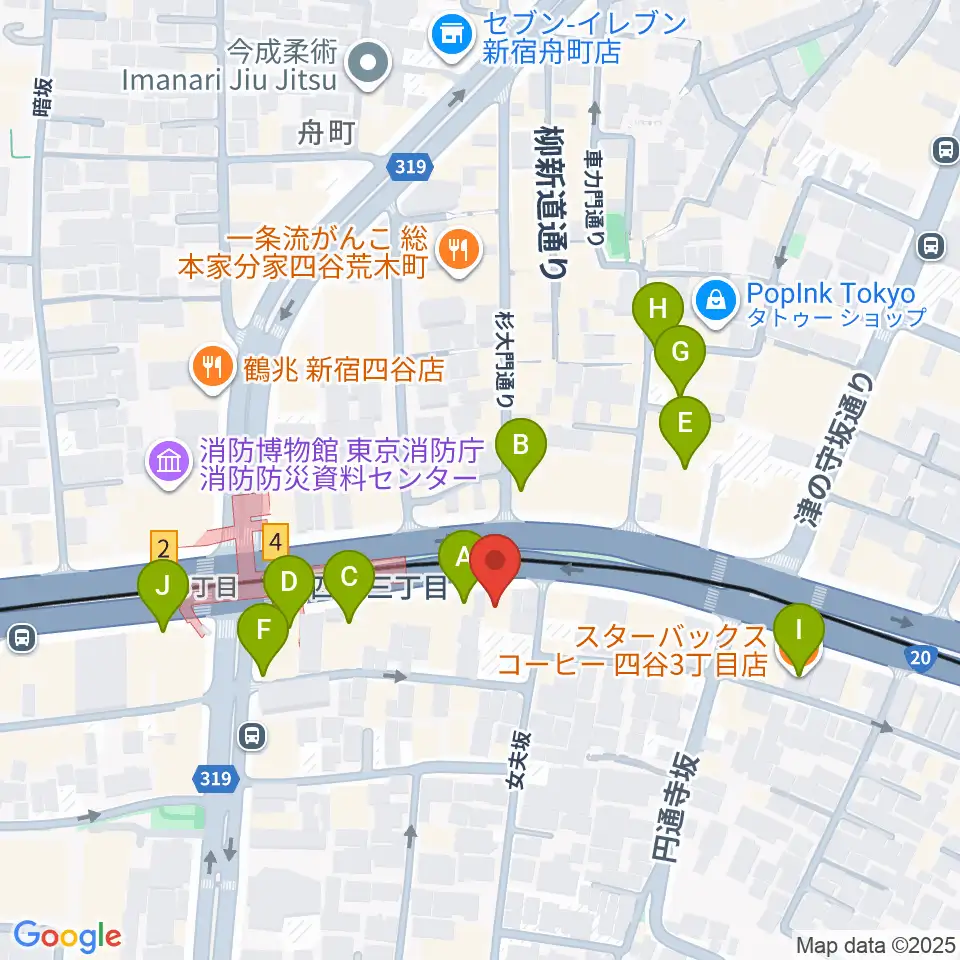 四谷ロータス周辺のカフェ一覧地図