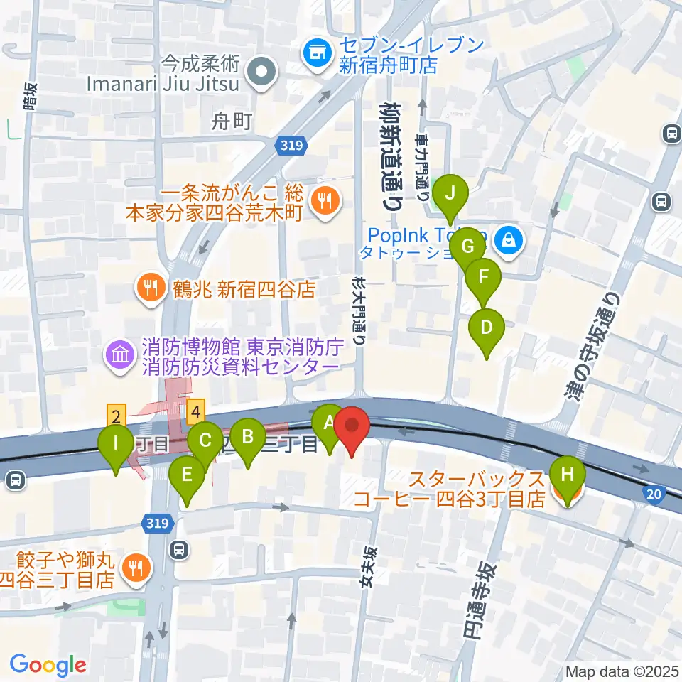四谷ロータス周辺のカフェ一覧地図