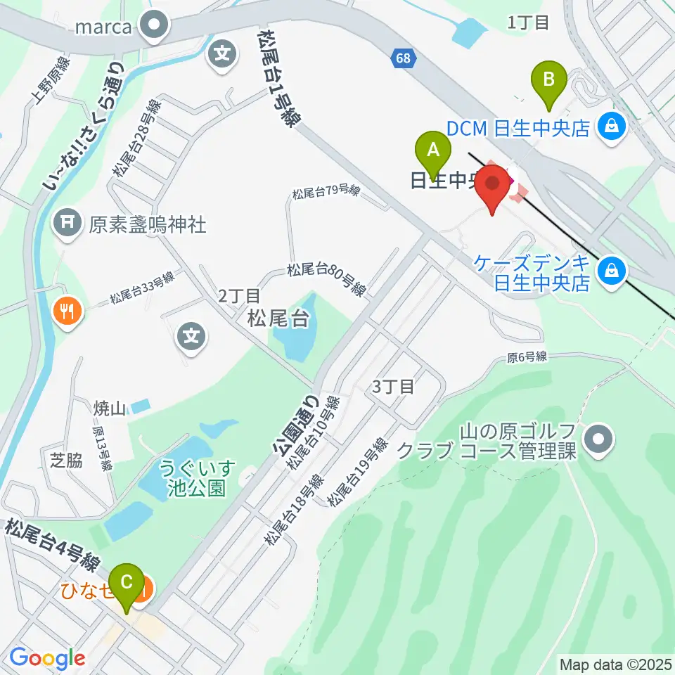 ハセガワ楽器 日生センター周辺のカフェ一覧地図