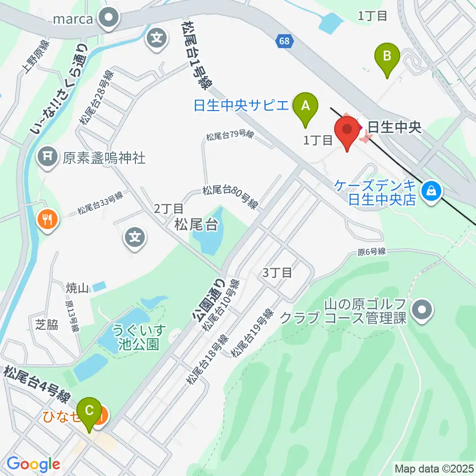 ハセガワ楽器 日生センター周辺のカフェ一覧地図