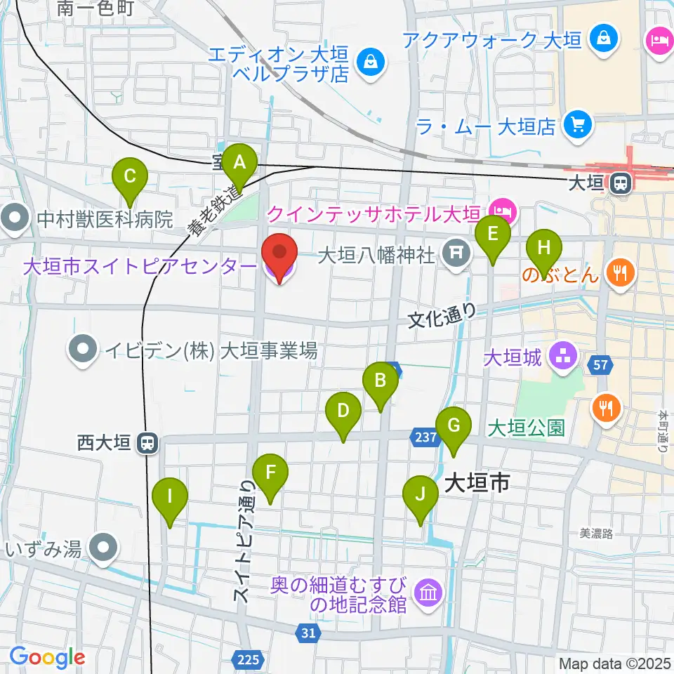 大垣市スイトピアセンター周辺のカフェ一覧地図