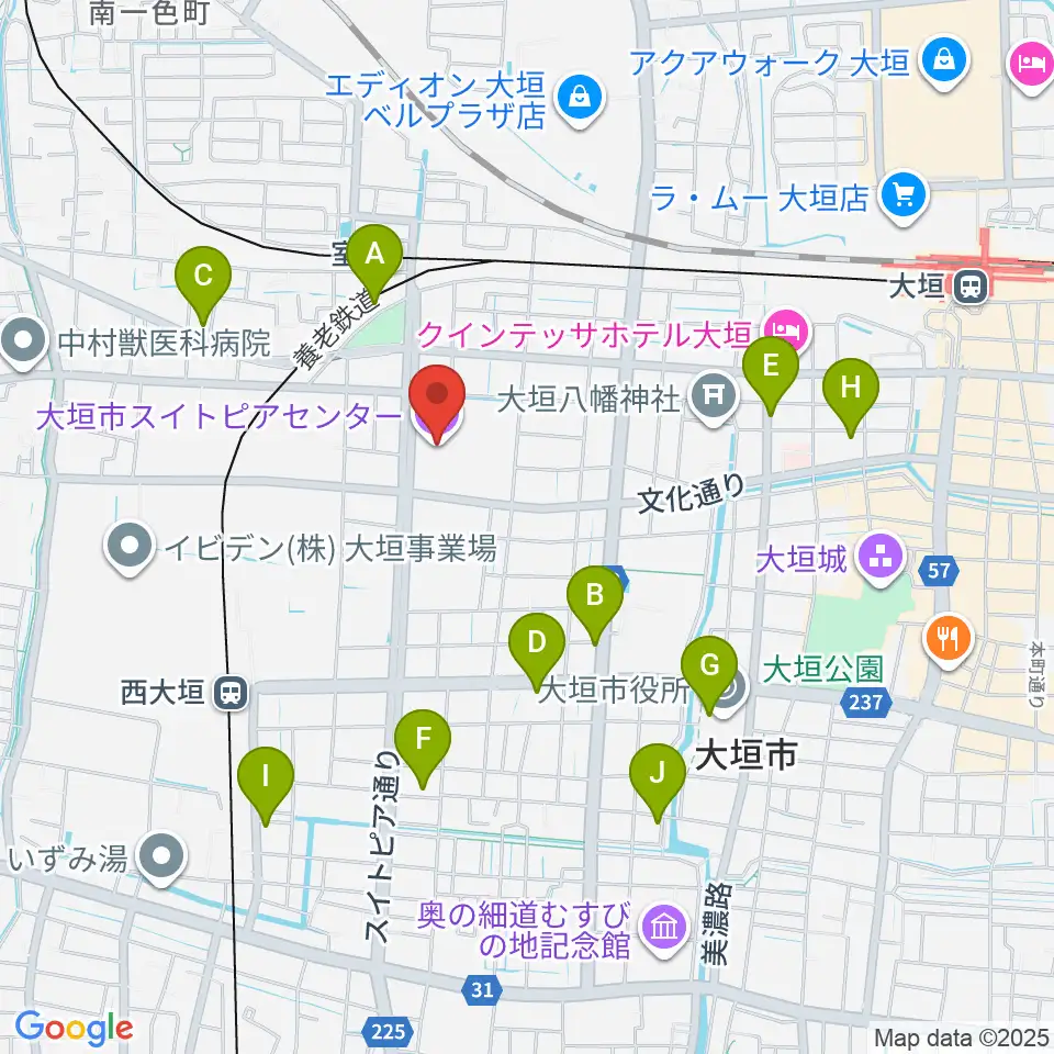 大垣市スイトピアセンター周辺のカフェ一覧地図