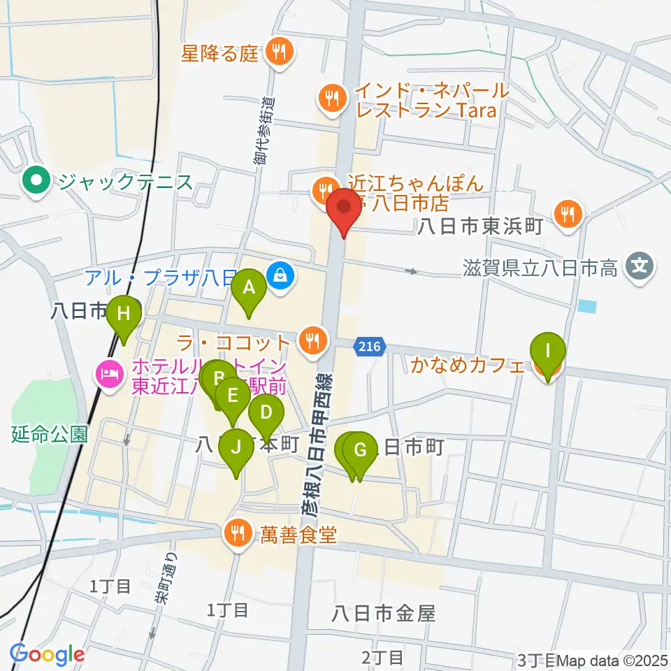 昭和堂楽器周辺のカフェ一覧地図