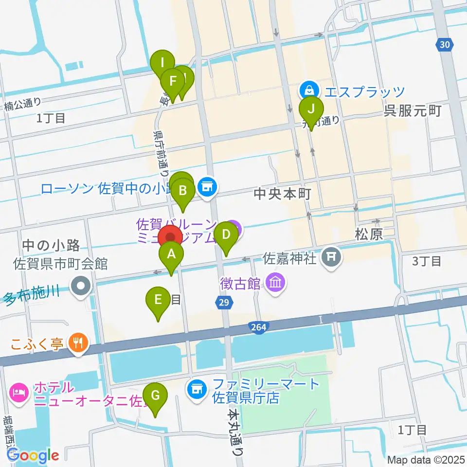 中央楽器ミュージックサロン周辺のカフェ一覧地図