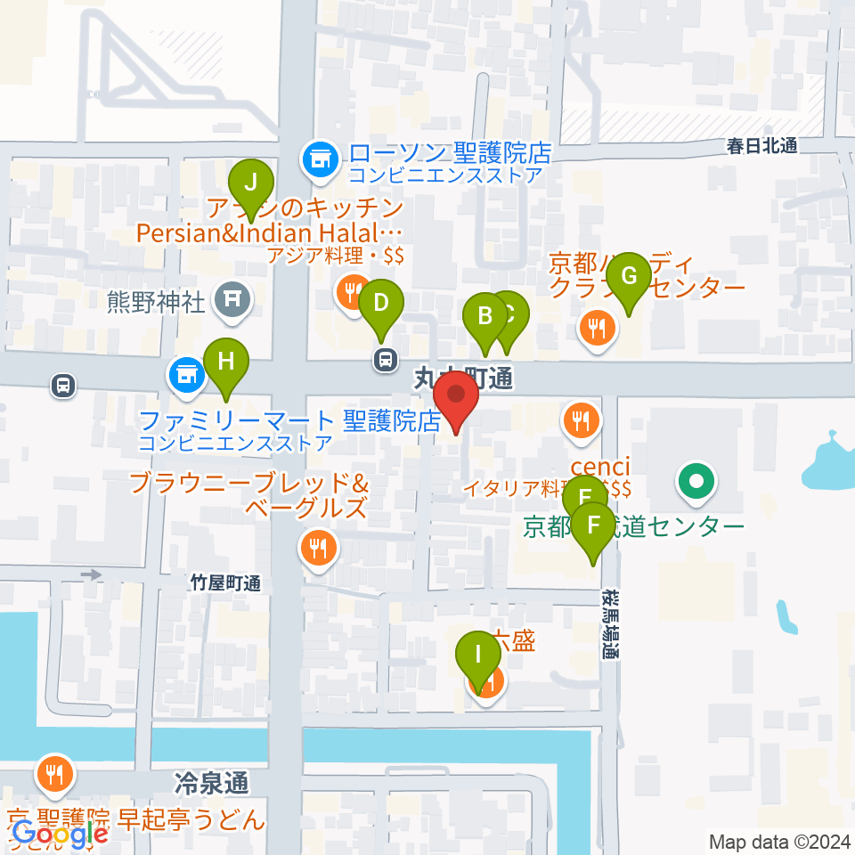 ジャズスポットヤマトヤ周辺のカフェ一覧地図