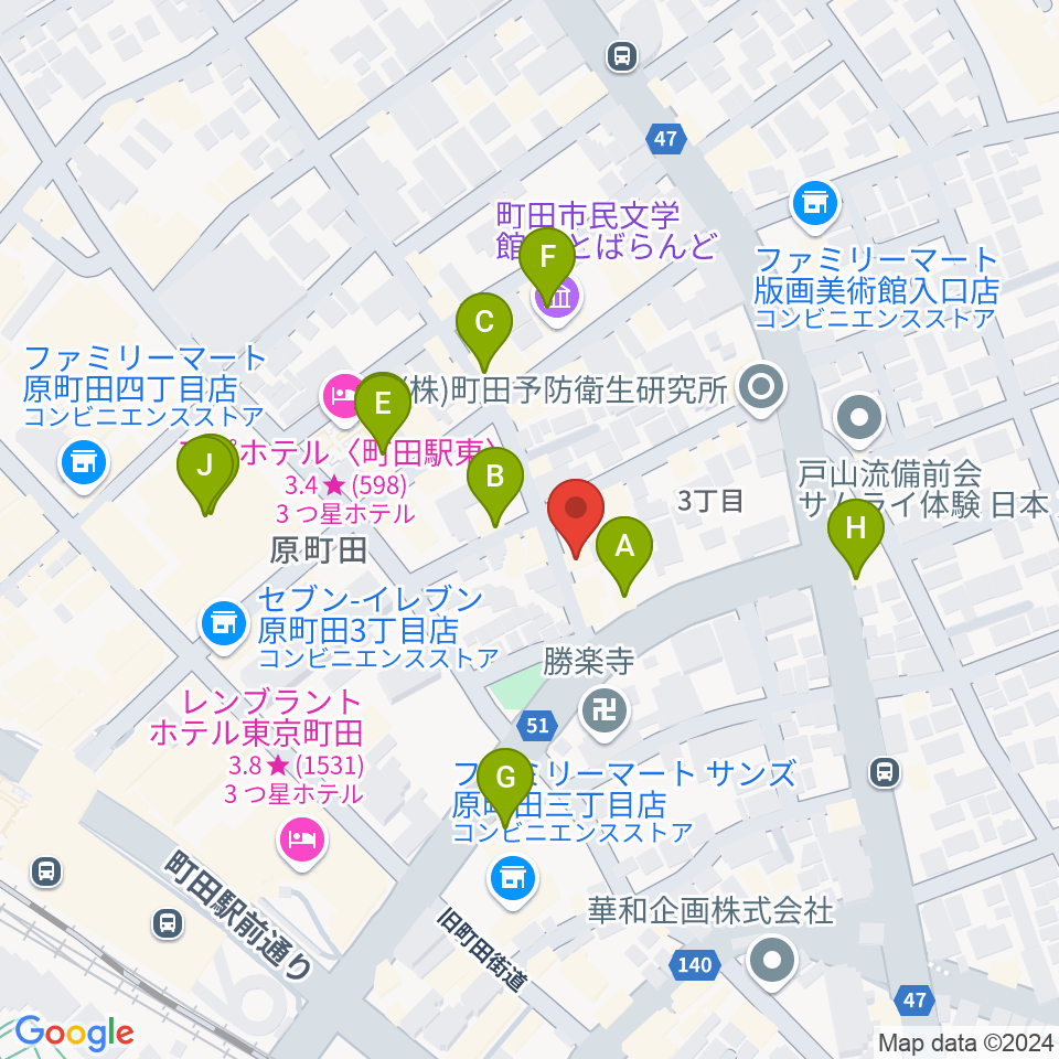 町田ミュージックサロンフォーボイス周辺のカフェ一覧地図