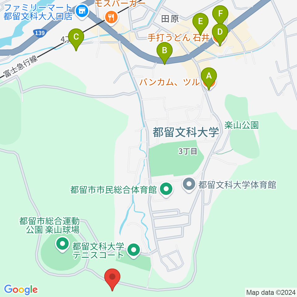 都の杜うぐいすホール周辺のカフェ一覧地図