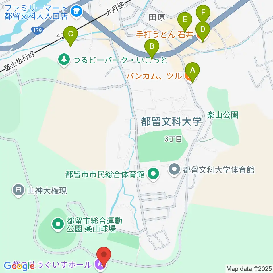 都の杜うぐいすホール周辺のカフェ一覧地図