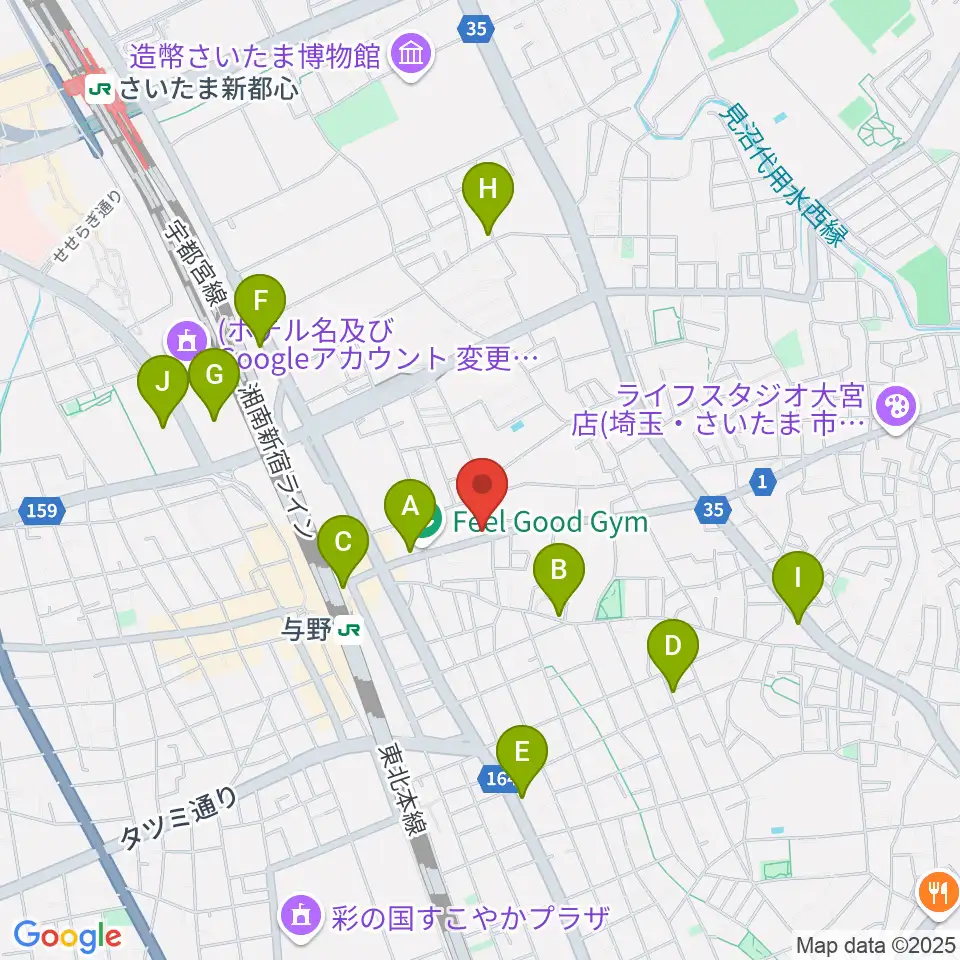 柏屋楽器 木崎ミュージックセンター周辺のカフェ一覧地図