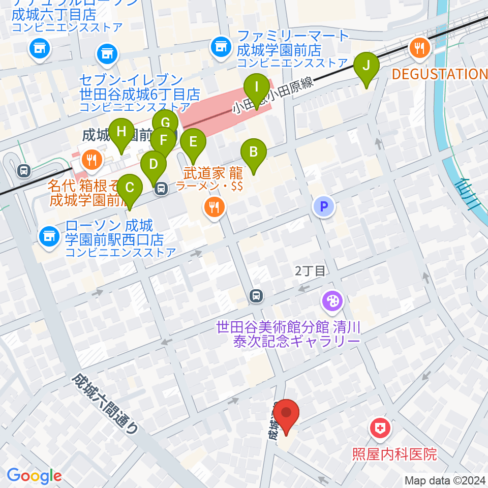 成城F*GICCO周辺のカフェ一覧地図