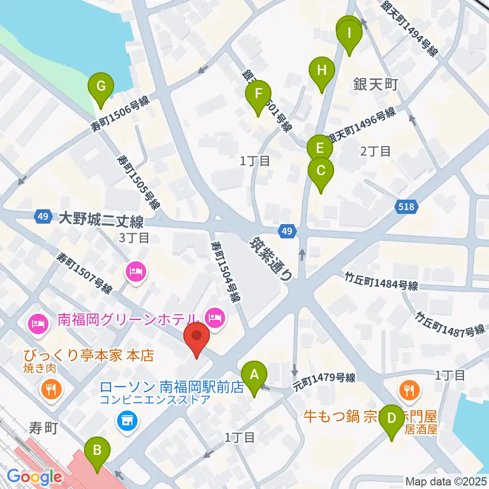 フカノ楽器店 南福岡ピアノ教室周辺のカフェ一覧地図