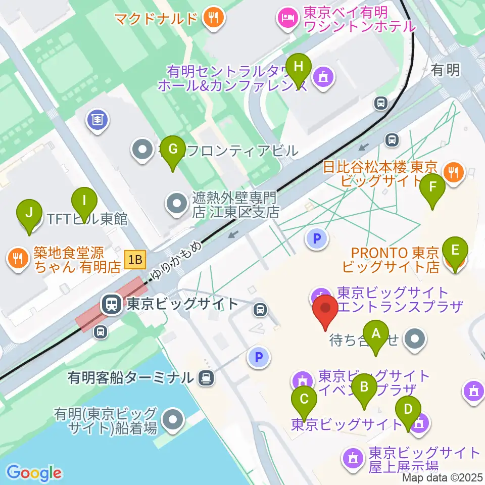 東京ビッグサイト 東京国際展示場周辺のカフェ一覧地図