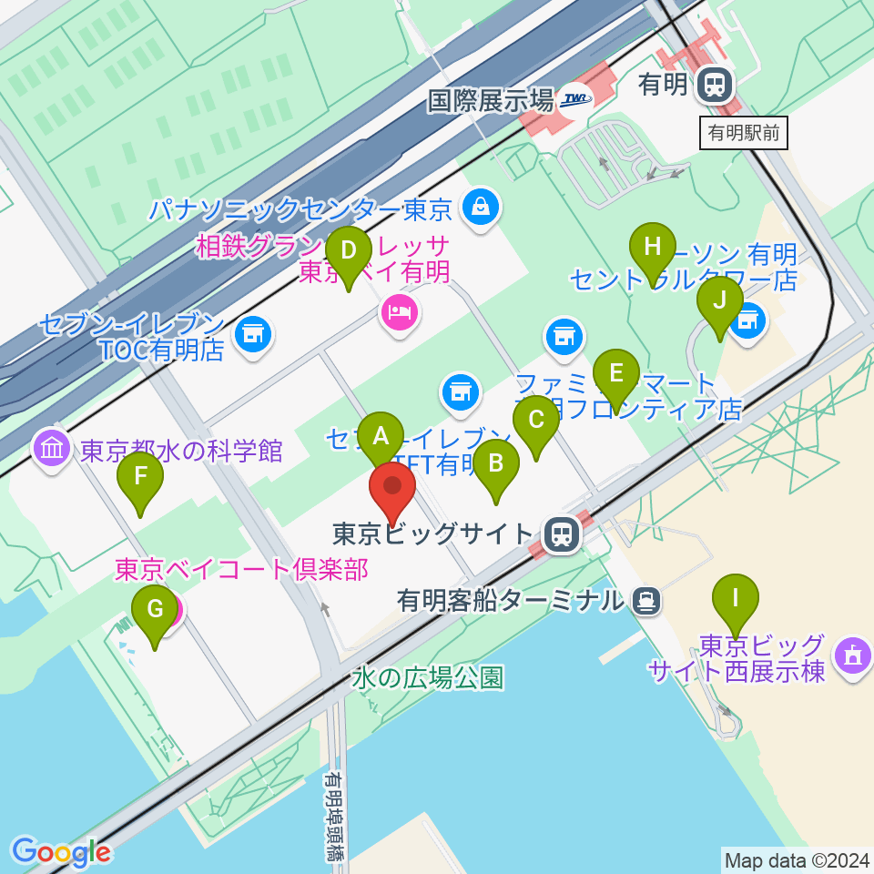 TFTホール周辺のカフェ一覧地図