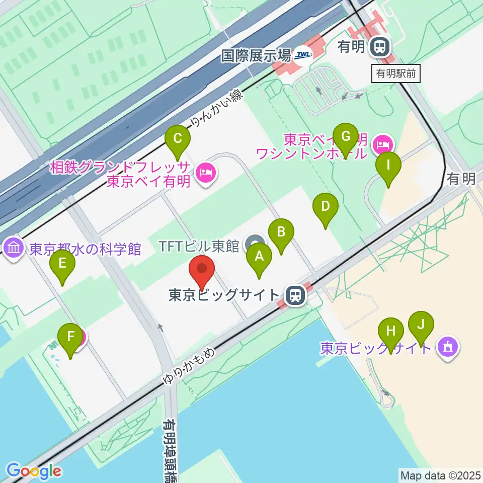 TFTホール周辺のカフェ一覧地図