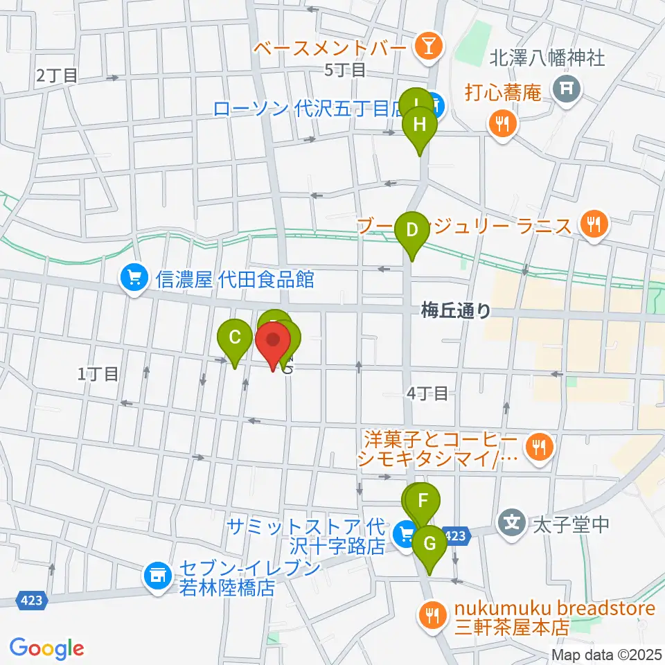 東演パラータ周辺のカフェ一覧地図