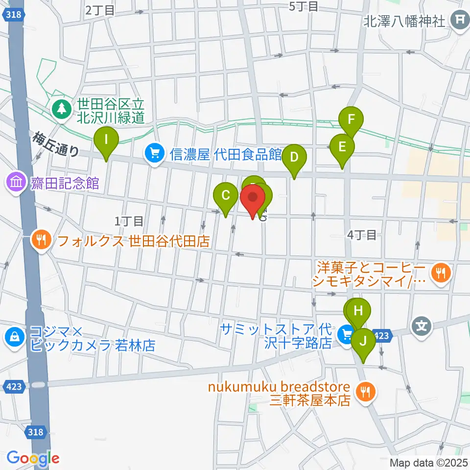 東演パラータ周辺のカフェ一覧地図