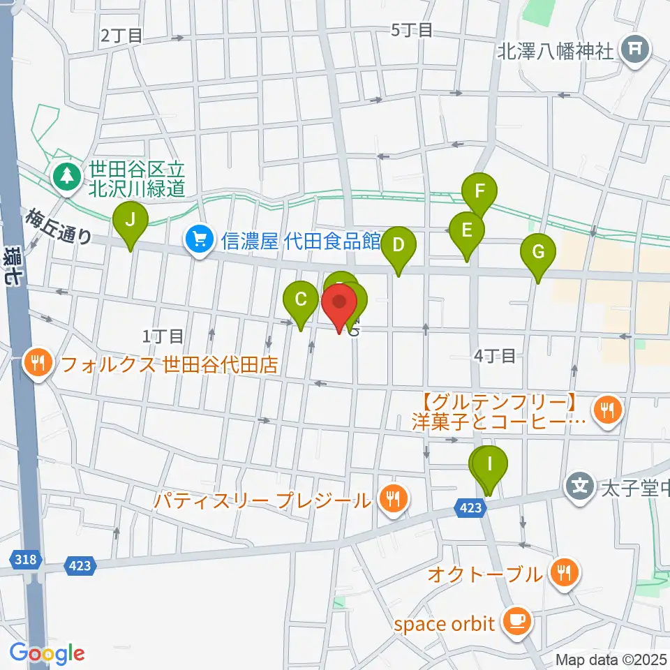 東演パラータ周辺のカフェ一覧地図