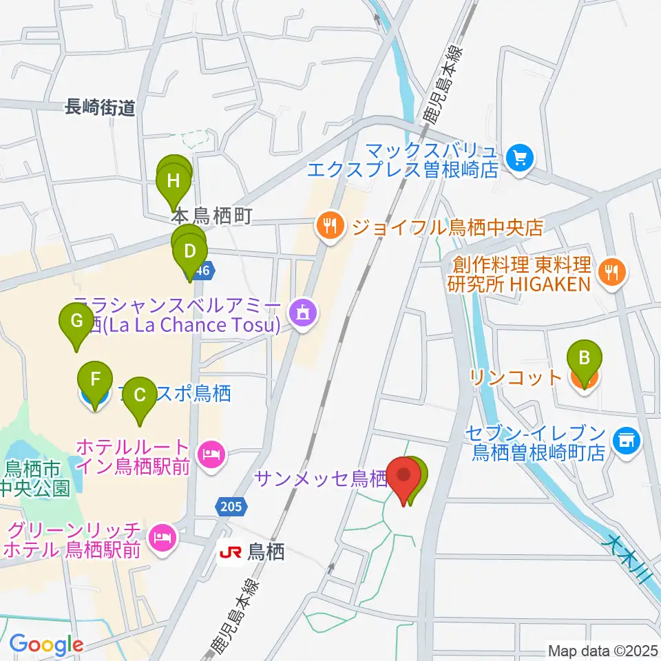 サンメッセ鳥栖周辺のカフェ一覧地図