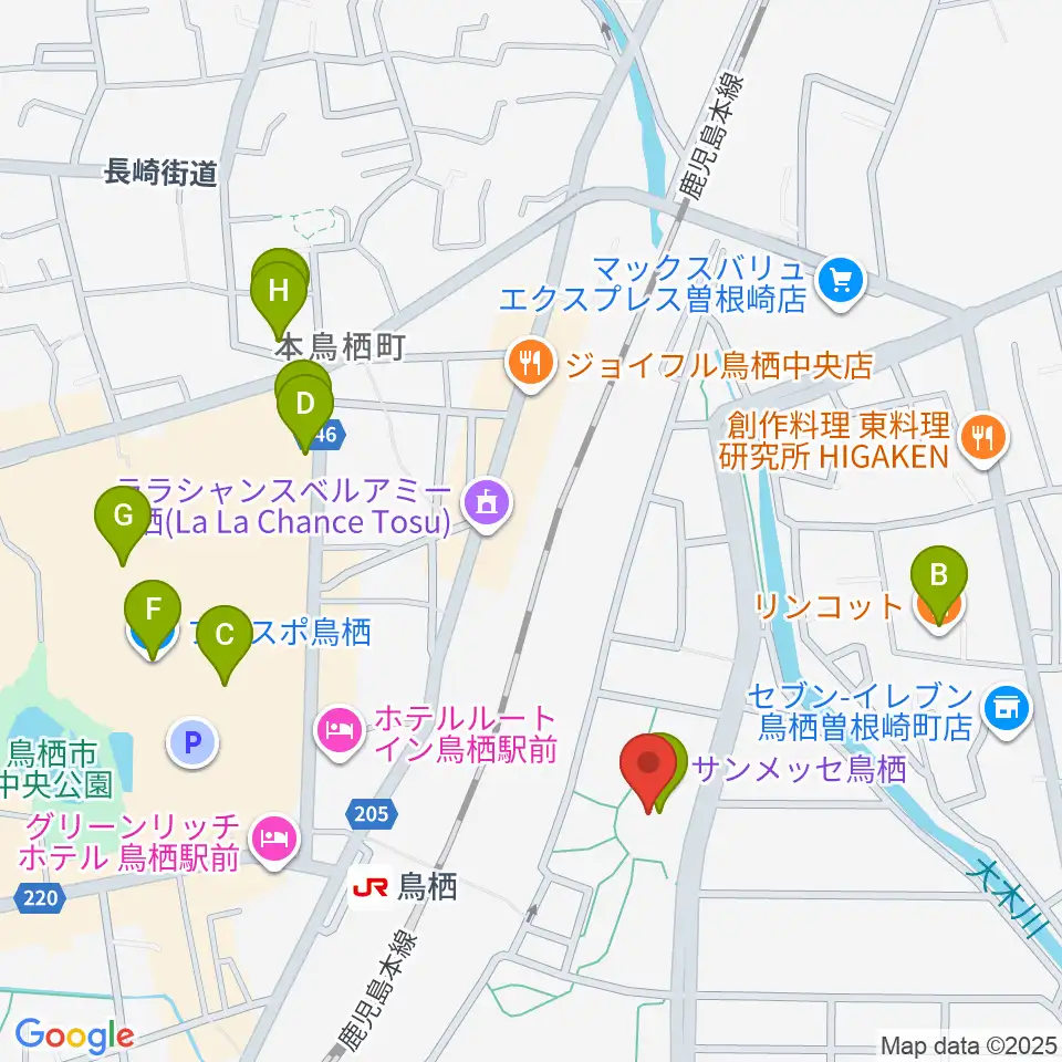 サンメッセ鳥栖周辺のカフェ一覧地図