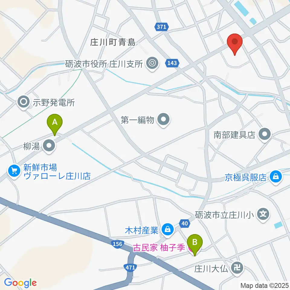 庄川生涯学習センター周辺のカフェ一覧地図