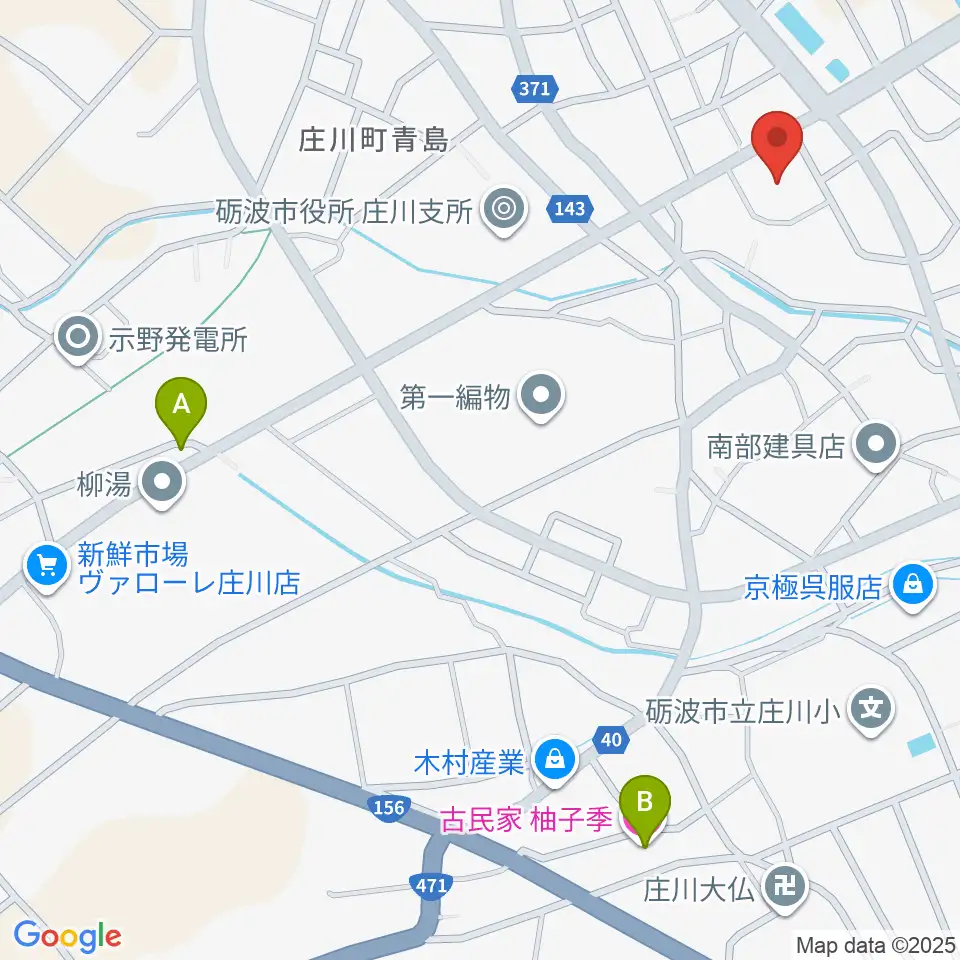 庄川生涯学習センター周辺のカフェ一覧地図
