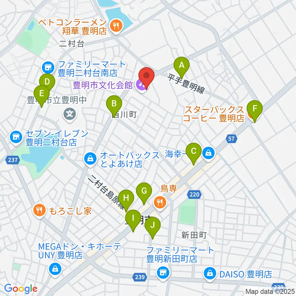 豊明市文化会館周辺のカフェ一覧地図