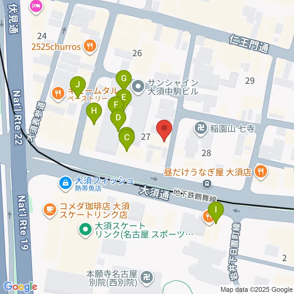 七ツ寺共同スタジオ周辺のカフェ一覧地図